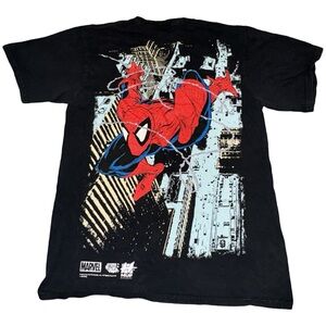 HUF x Spiderman Shirt Adult Medium Black Comic Streetwear Oversized Print Marvel